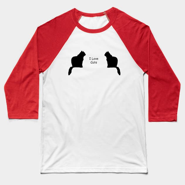 Double Cat Love Baseball T-Shirt by BKMuir